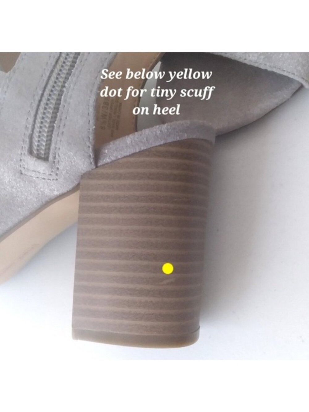 Vince Camuto Silver Gray Shimmery Bungee Strappy Evening Stacked Block Heels 8.5 - Picture 9 of 11